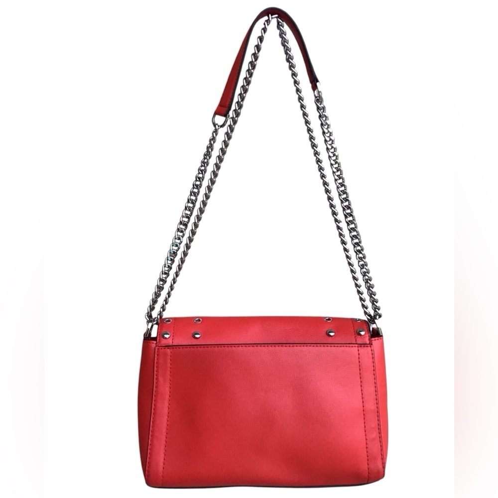 Michael Kors Kinsley Red Leather Studded Crossbody - Picture 6 of 17